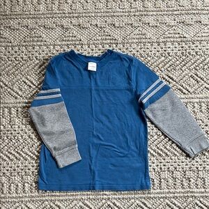 Hanna Andersson Blue and Gray Kids Long Sleeve Shirt